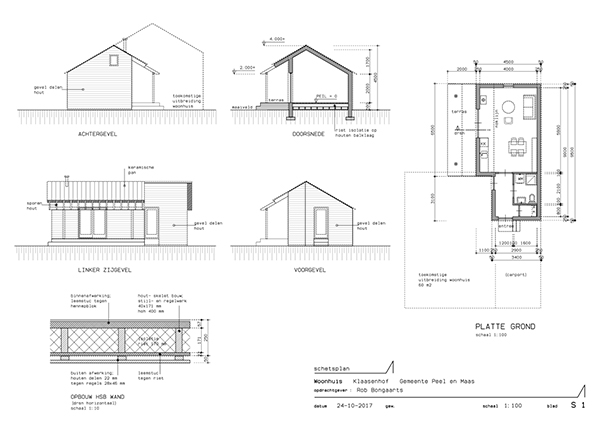 Tekening project Ecologische woning Bongaarts - Rheia ontwerpatelier - architectuur - ecologie